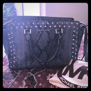 Michael Kors python embossed leather purse